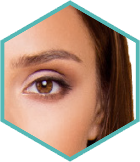Morpheus8 skin remodelling Dublin - hexagon crop of a woman's eye area Hexagon crop of a woman's eye area for Morpheus8 skin remodelling in Dublin
